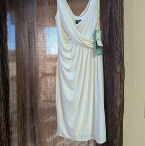 American Living Ivory Draped Dress